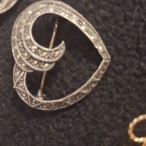 Marcasite silver brooch